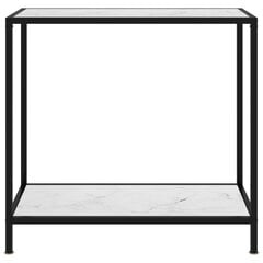 vidaXL Konsolipöytä valkoinen 80x35x75 cm karkaistu lasi hinta ja tiedot | Sivupöydät | hobbyhall.fi