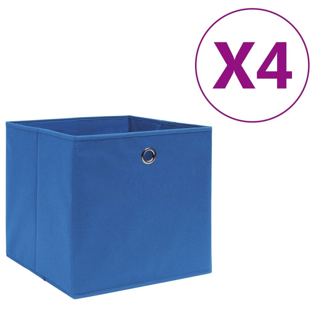 vidaXL Säilytyslaatikot 4 kpl kuitukangas 28x28x28 cm sininen hinta ja tiedot | Säilytyslaatikot ja -korit | hobbyhall.fi