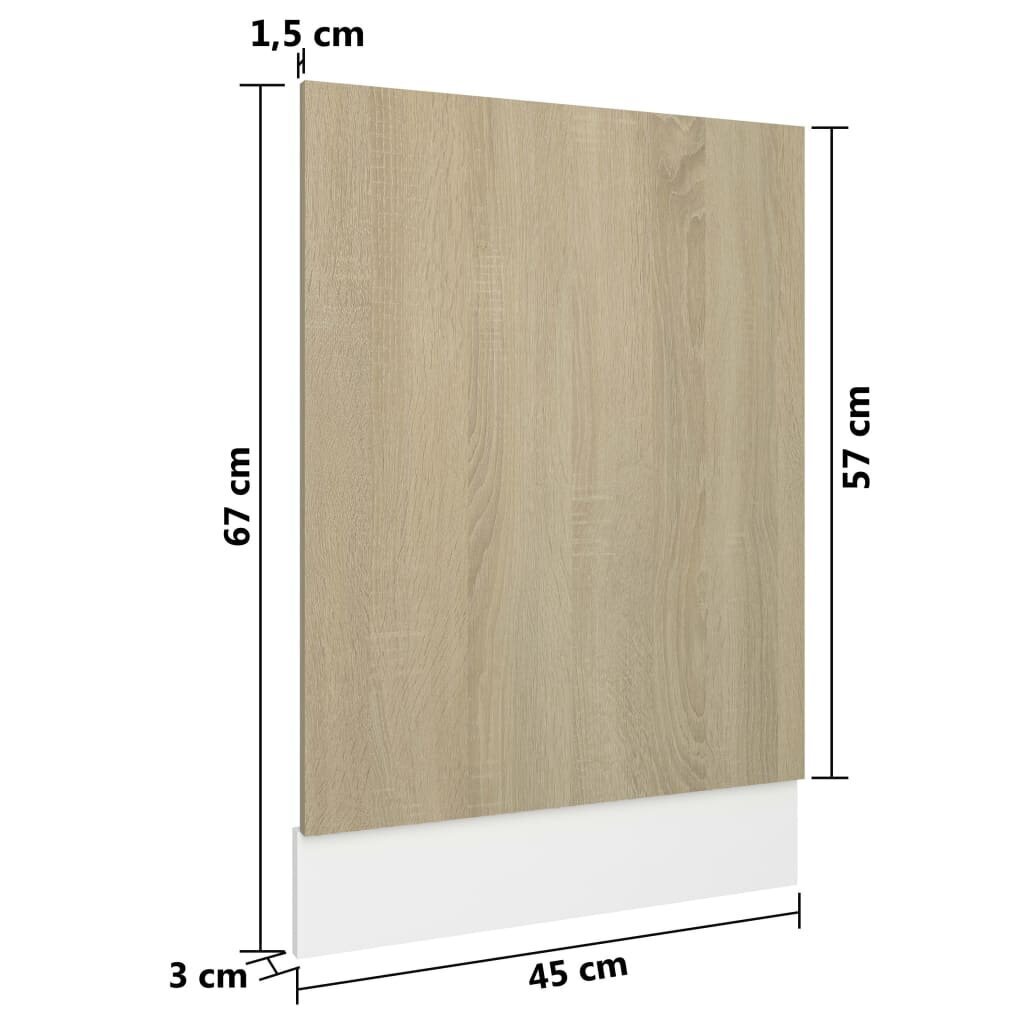 vidaXL Astianpesukoneen paneeli Sonoma-tammi 45x3x67 cm lastulevy hinta ja tiedot | Keittiökalusteiden lisätarvikkeet | hobbyhall.fi