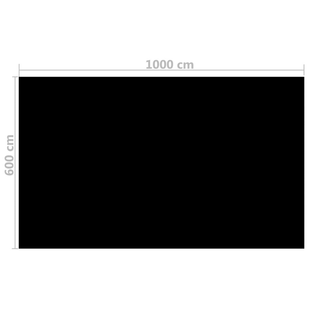 vidaXL Uima-altaan suoja suorakulmainen 1000x600 cm PE musta hinta ja tiedot | Uima-allastarvikkeet | hobbyhall.fi