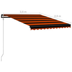 vidaXL Automaattisesti kelautuva markiisi 350x250 cm oranssi/ruskea hinta ja tiedot | Aurinkovarjot ja markiisit | hobbyhall.fi