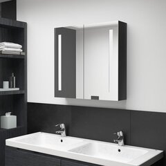 vidaXL LED kylpyhuoneen peilikaappi kiiltävä musta 62x14x60 cm hinta ja tiedot | Kylpyhuonekaapit | hobbyhall.fi