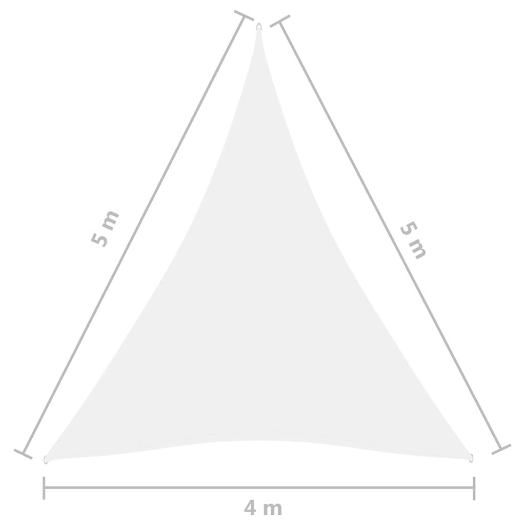 vidaXL Aurinkopurje Oxford-kangas kolmio 4x5x5 m valkoinen hinta ja tiedot | Aurinkovarjot ja markiisit | hobbyhall.fi