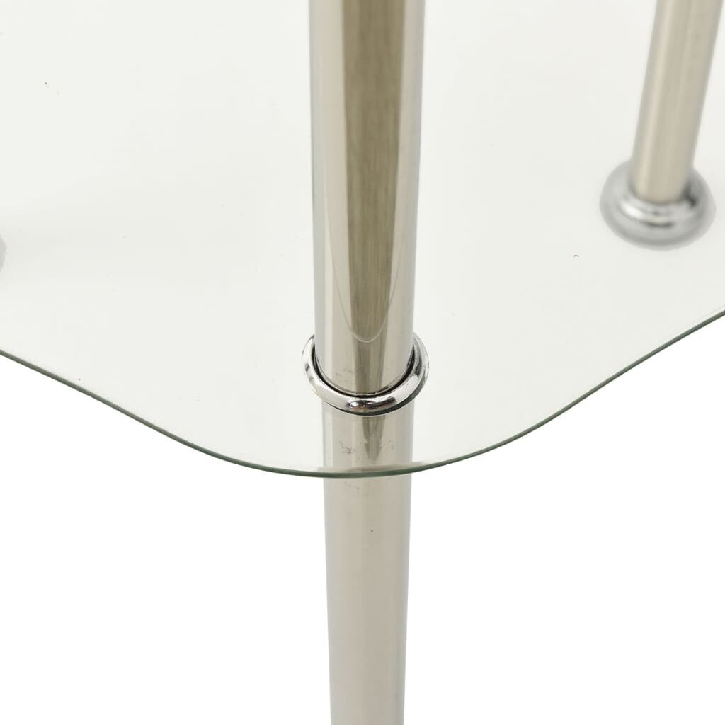 vidaXL 2-kerroksinen sivupöytä läpinäkyvä 38x38x50 cm karkaistu lasi hinta ja tiedot | Sohvapöydät | hobbyhall.fi