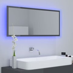 vidaXL LED-kylpyhuonepeili korkeakiilto harmaa 100x8,5x37 cm akryyli hinta ja tiedot | Kylpyhuonepeilit | hobbyhall.fi