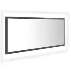 vidaXL LED-kylpyhuonepeili korkeakiilto harmaa 100x8,5x37 cm akryyli hinta ja tiedot | Kylpyhuonepeilit | hobbyhall.fi