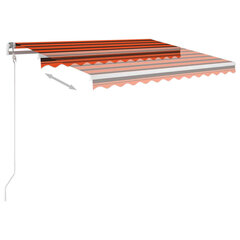 vidaXL Sisäänkelattava markiisi LED/tuulisens. 3,5x2,5 m oranssiruskea hinta ja tiedot | Aurinkovarjot ja markiisit | hobbyhall.fi