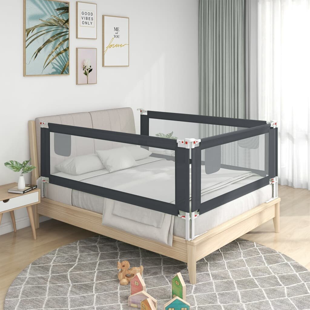 vidaXL Turvalaita sänkyyn tummanharmaa 90x25 cm kangas hinta ja tiedot | Lasten turvallisuus | hobbyhall.fi