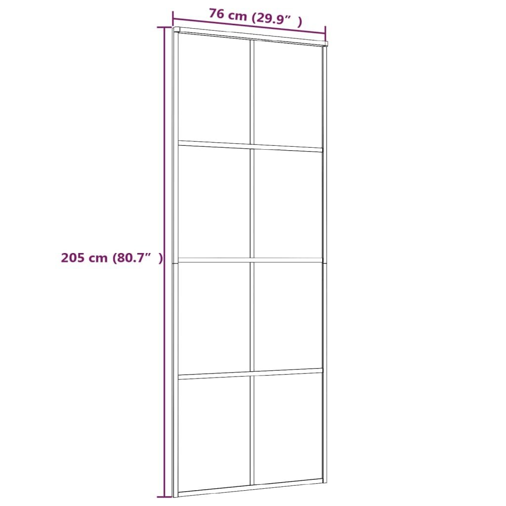 vidaXL Liukuovi musta 76x205 cm ESG-lasi ja alumiini hinta ja tiedot | Sisäovet | hobbyhall.fi