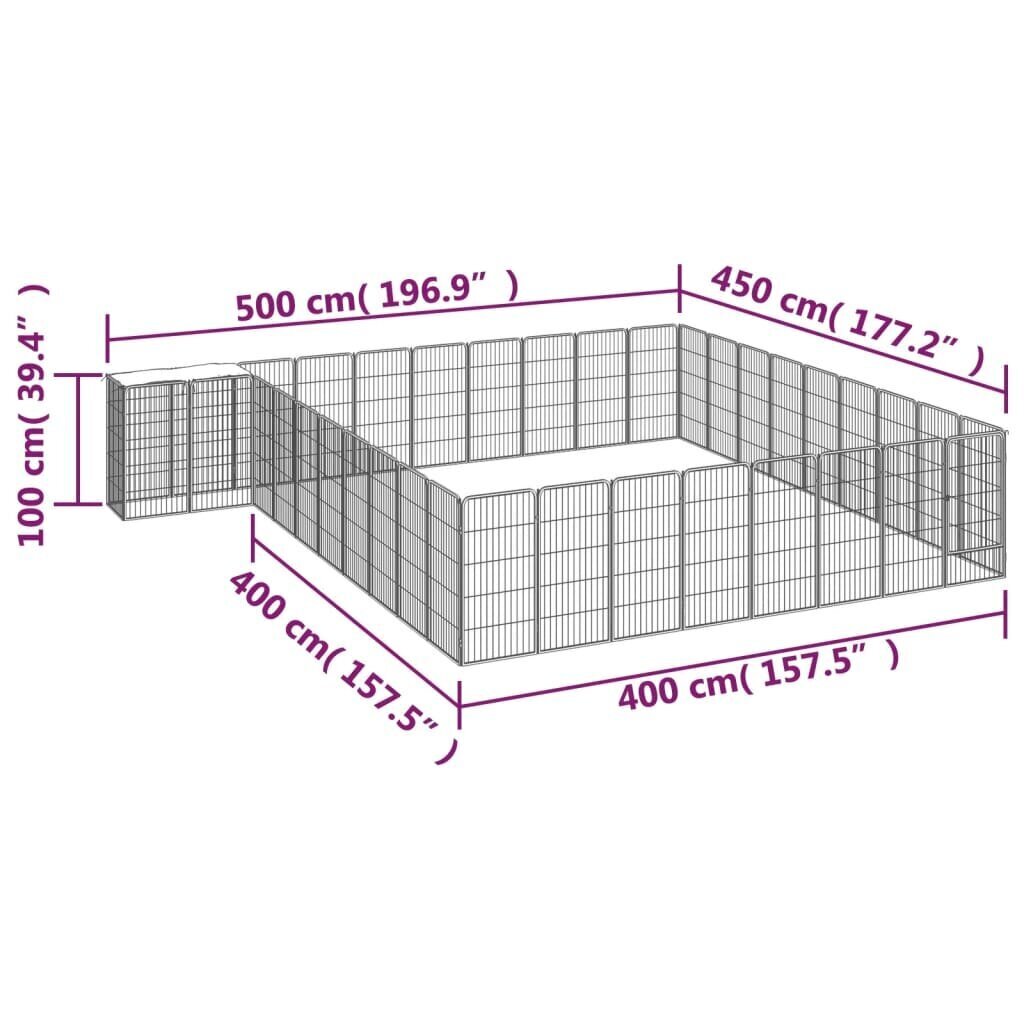 vidaXL Koiranhäkki 38 paneelia musta 50x100 cm jauhemaalattu teräs hinta ja tiedot | Pedit ja pesät | hobbyhall.fi