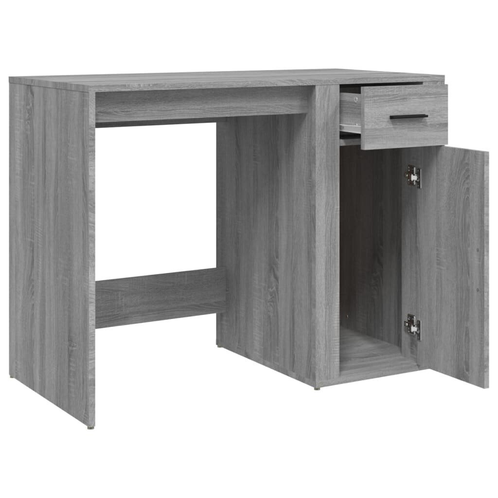 vidaXL Työpöytä harmaa Sonoma 100x49x75 cm tekninen puu hinta ja tiedot | Tietokonepöydät ja työpöydät | hobbyhall.fi