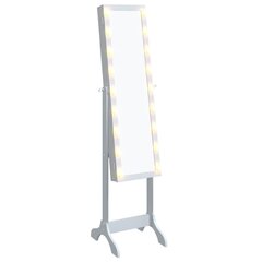 vidaXL Vapaasti seisova peili LED-valoilla valkoinen 34x37x146 cm hinta ja tiedot | Peilit | hobbyhall.fi