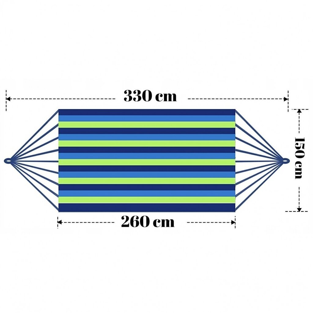 Kaksinkertainen riippumatto tyynyllä STRIP 260 x 150cm hinta ja tiedot | Riippumatot | hobbyhall.fi