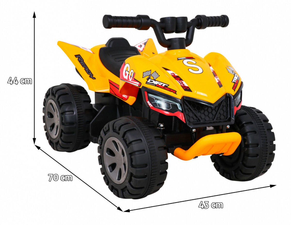 Quad the Fastest mönkijä lapsille, keltainen hinta ja tiedot | Lasten sähköautot | hobbyhall.fi