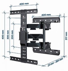 Gembird WM-65ST-01 Wall Mount For TV hinta ja tiedot | Näyttötelineet | hobbyhall.fi