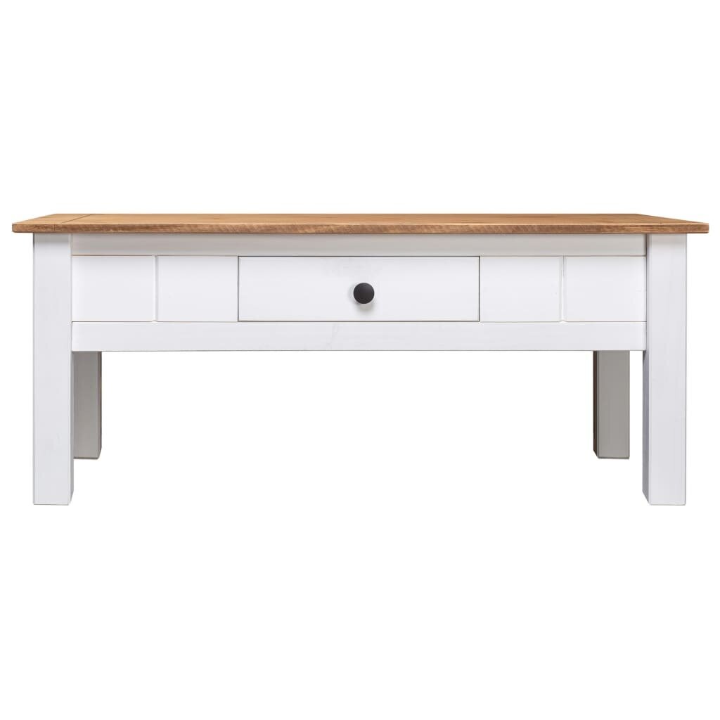 vidaXL Sohvapöytä valkoinen 100x60x45 cm täysi mänty Panama-sarja hinta ja tiedot | Sohvapöydät | hobbyhall.fi
