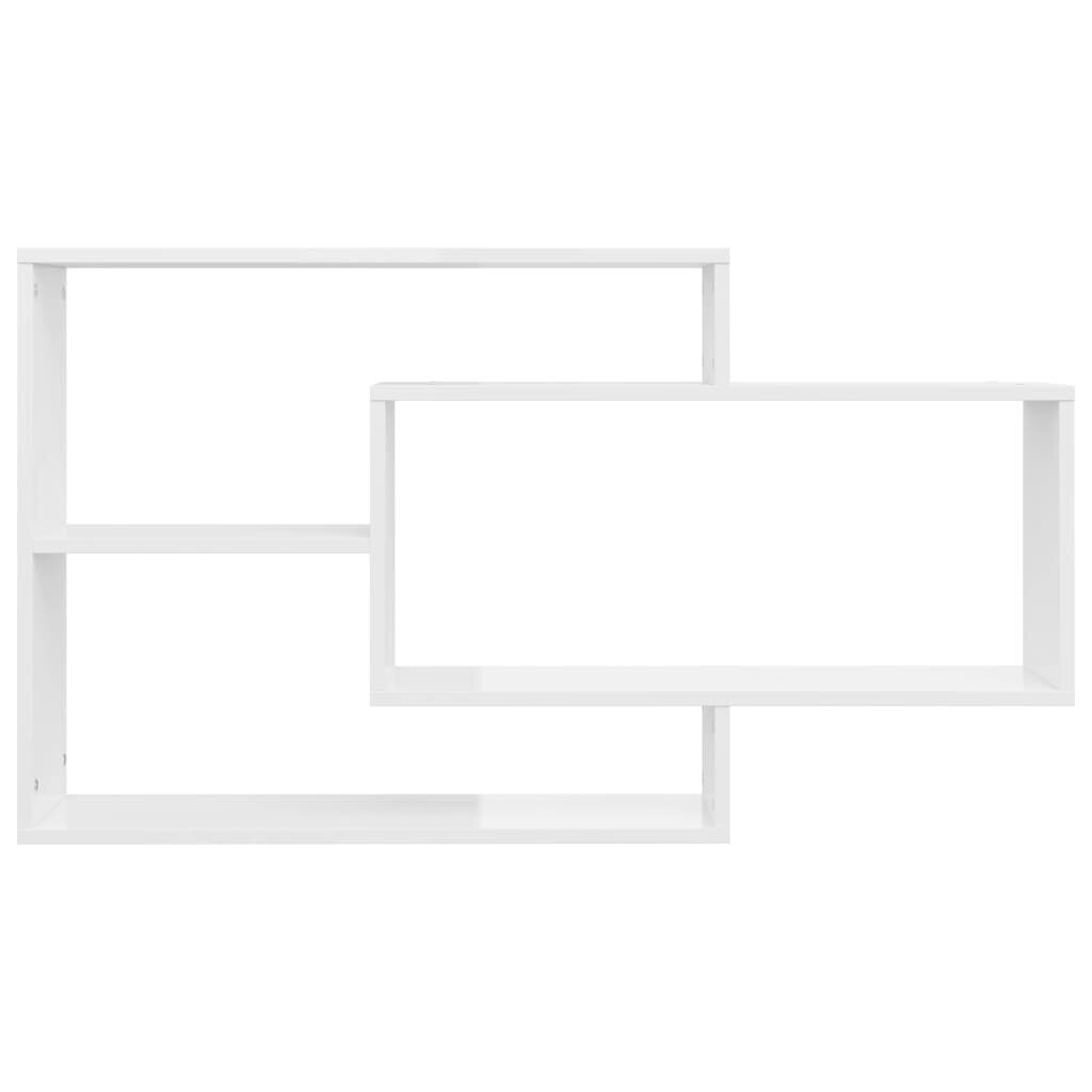 vidaXL Seinähyllyt korkeakiilto valkoinen 104x20x58,5 cm lastulevy hinta ja tiedot | Hyllyt | hobbyhall.fi