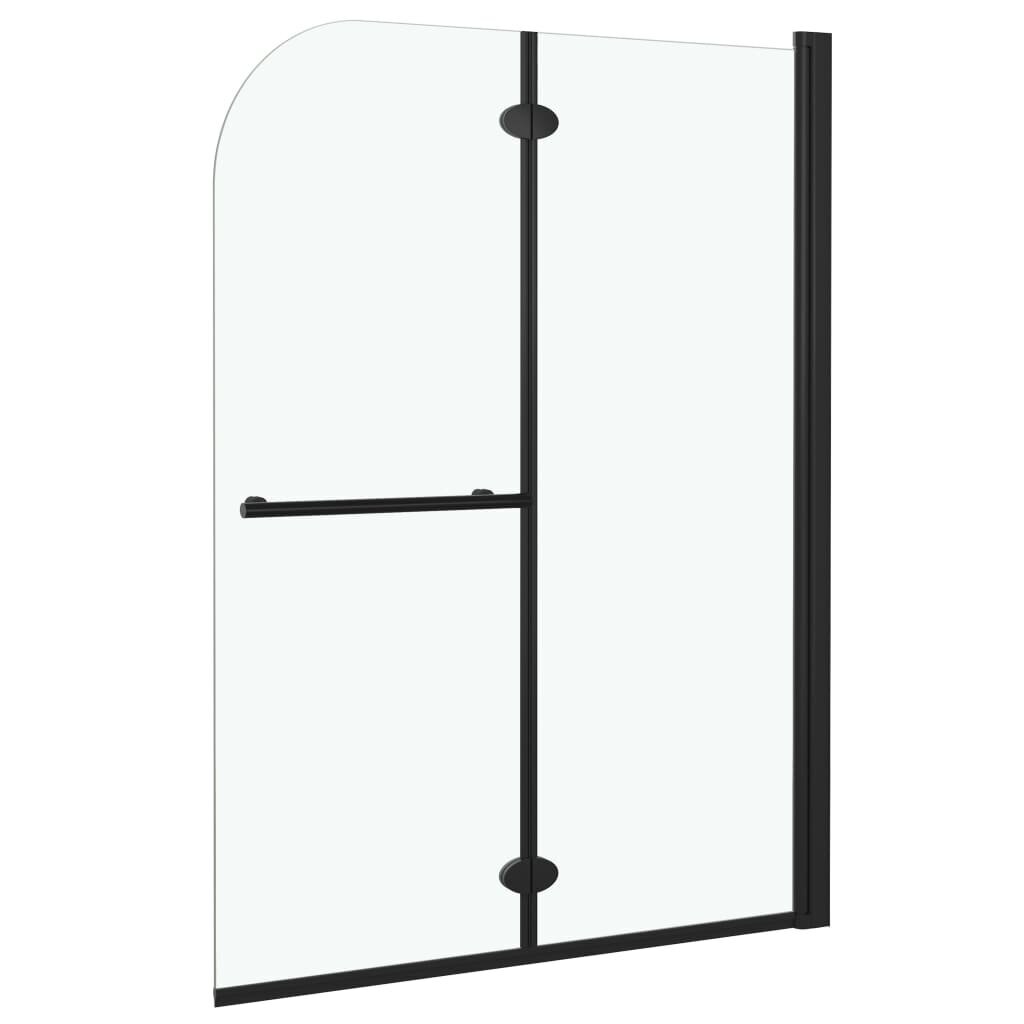 vidaXL Taittuva suihkukaappi 2 paneelia ESG 95x140 cm musta hinta ja tiedot | Suihkuseinät ja -ovet | hobbyhall.fi