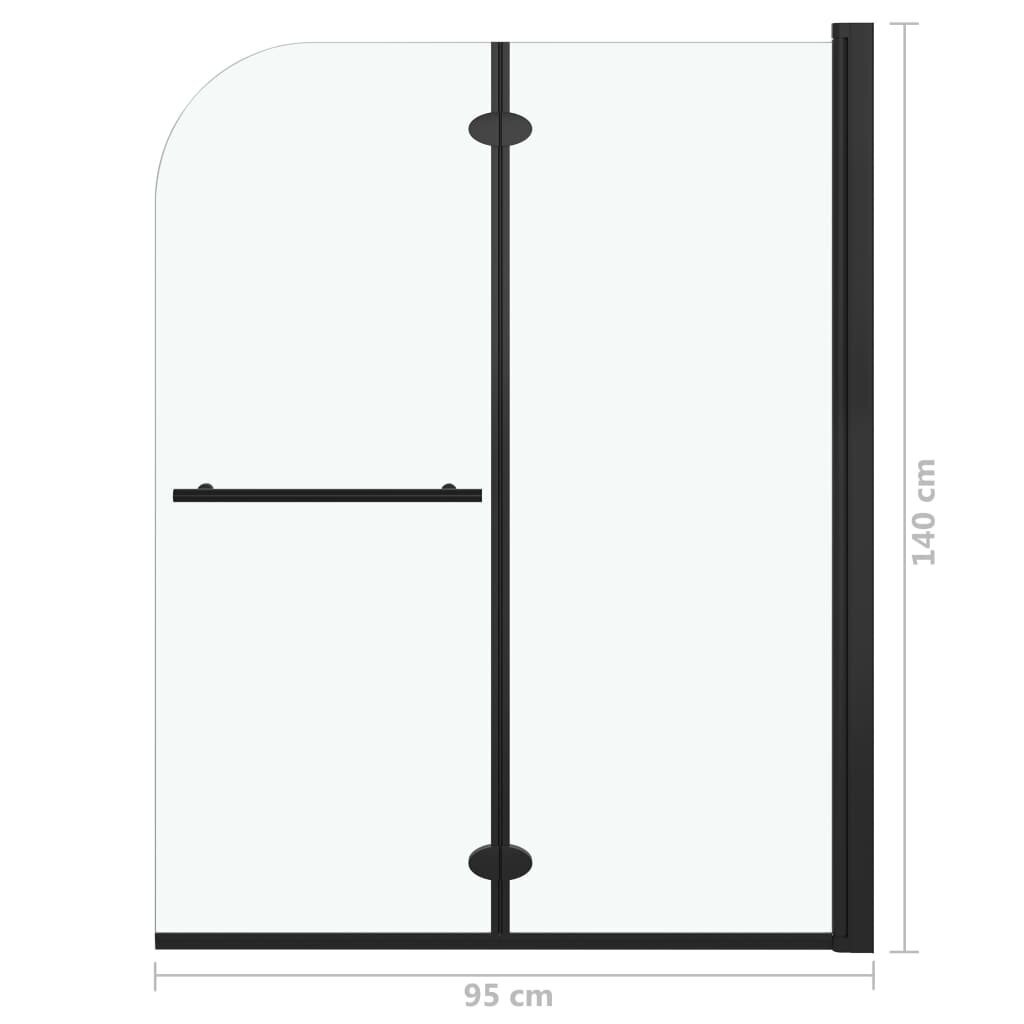 vidaXL Taittuva suihkukaappi 2 paneelia ESG 95x140 cm musta hinta ja tiedot | Suihkuseinät ja -ovet | hobbyhall.fi