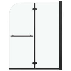 vidaXL Taittuva suihkukaappi 2 paneelia ESG 95x140 cm musta hinta ja tiedot | Suihkuseinät ja -ovet | hobbyhall.fi