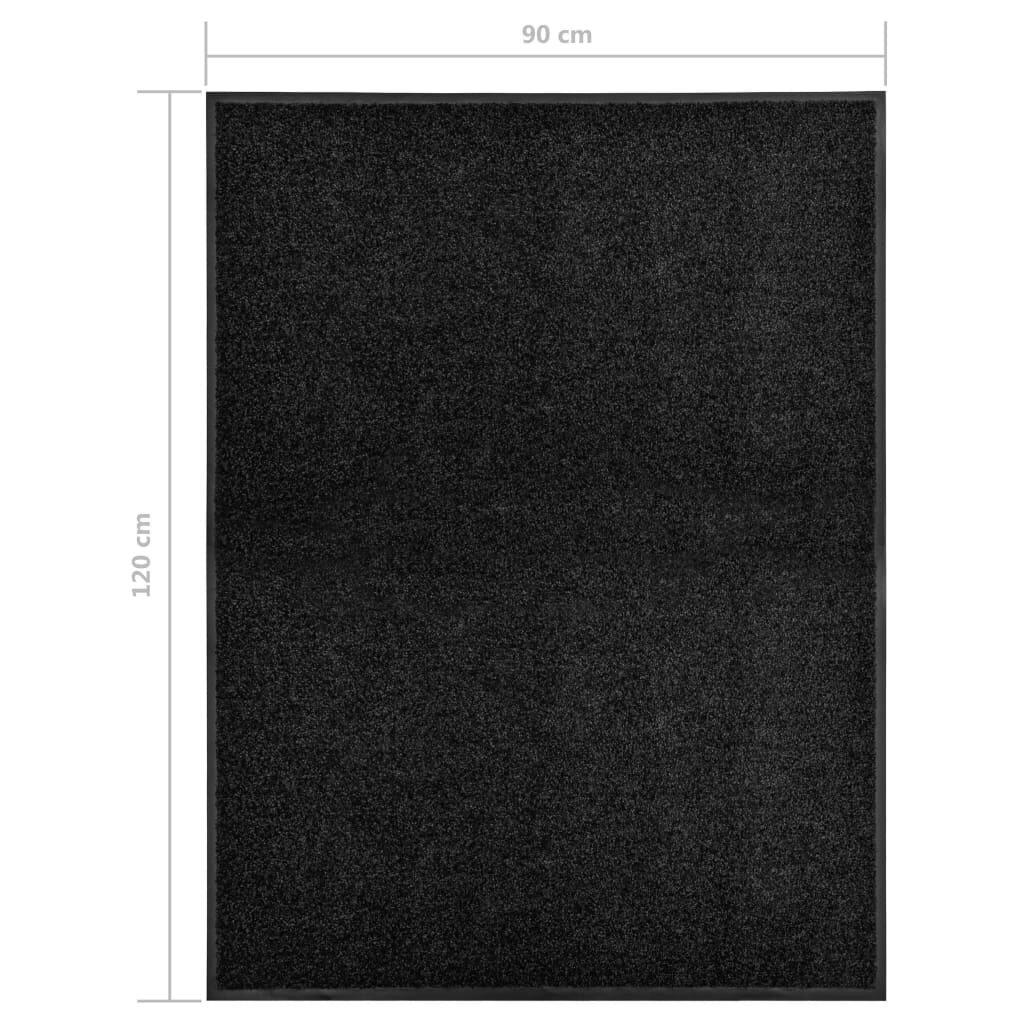 vidaXL Ovimatto musta 90x120 cm hinta ja tiedot | Ovimatot | hobbyhall.fi