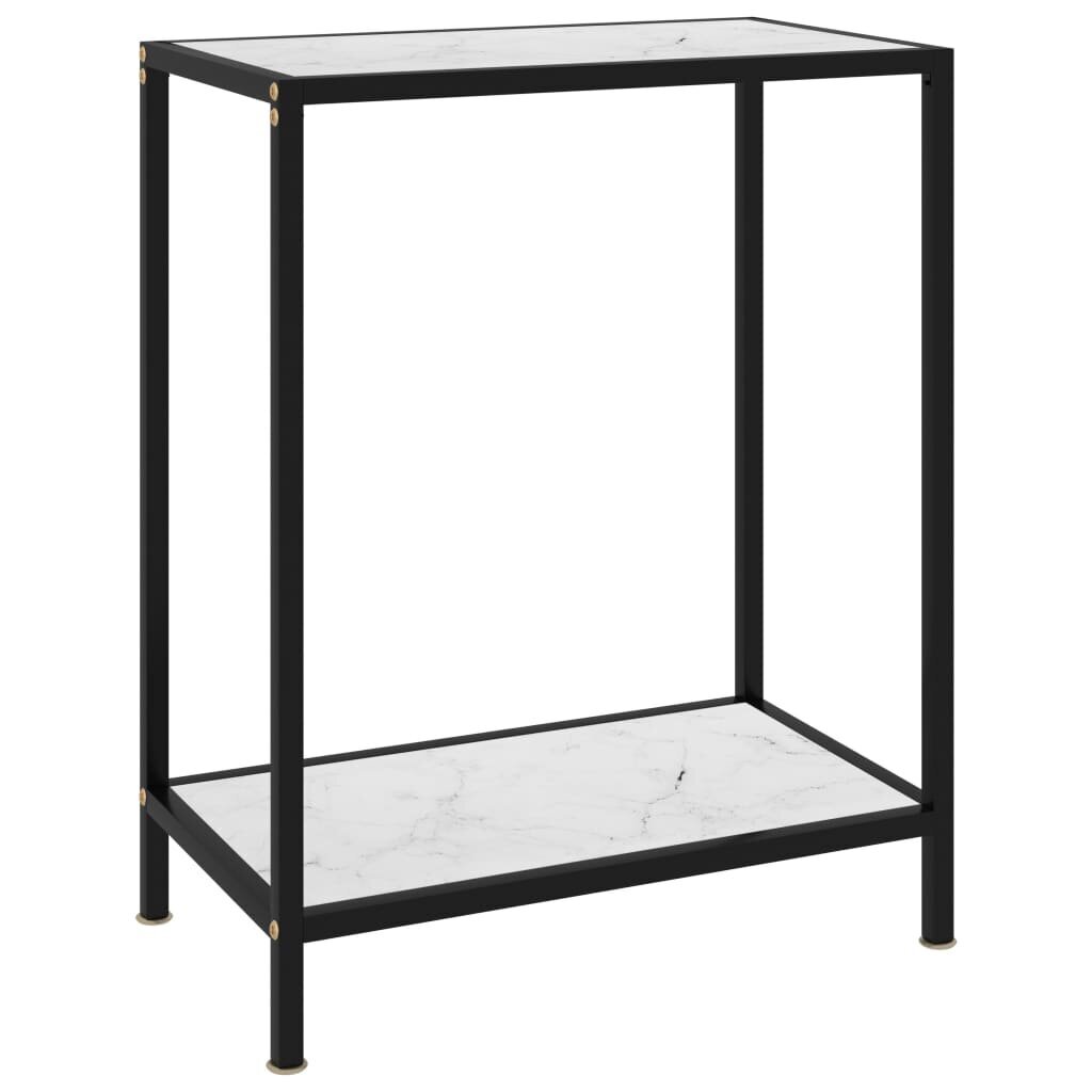 vidaXL Konsolipöytä valkoinen 60x35x75 cm karkaistu lasi hinta ja tiedot | Sivupöydät | hobbyhall.fi