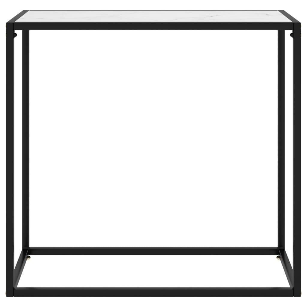 vidaXL Konsolipöytä valkoinen 80x35x75 cm karkaistu lasi hinta ja tiedot | Sohvapöydät | hobbyhall.fi