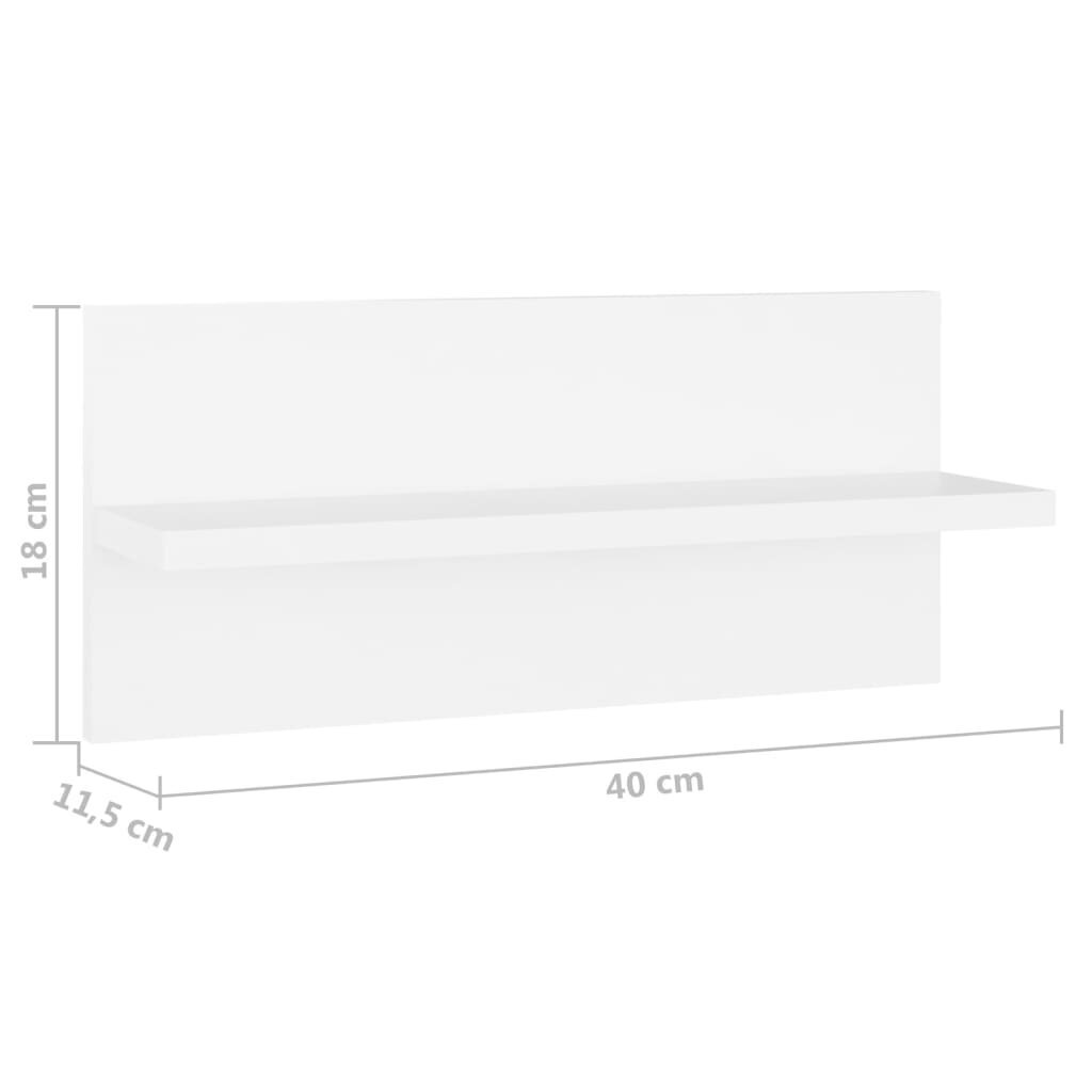 vidaXL Seinähyllyt 4 kpl valkoinen 40x11,5x18 cm lastulevy hinta ja tiedot | Hyllyt | hobbyhall.fi