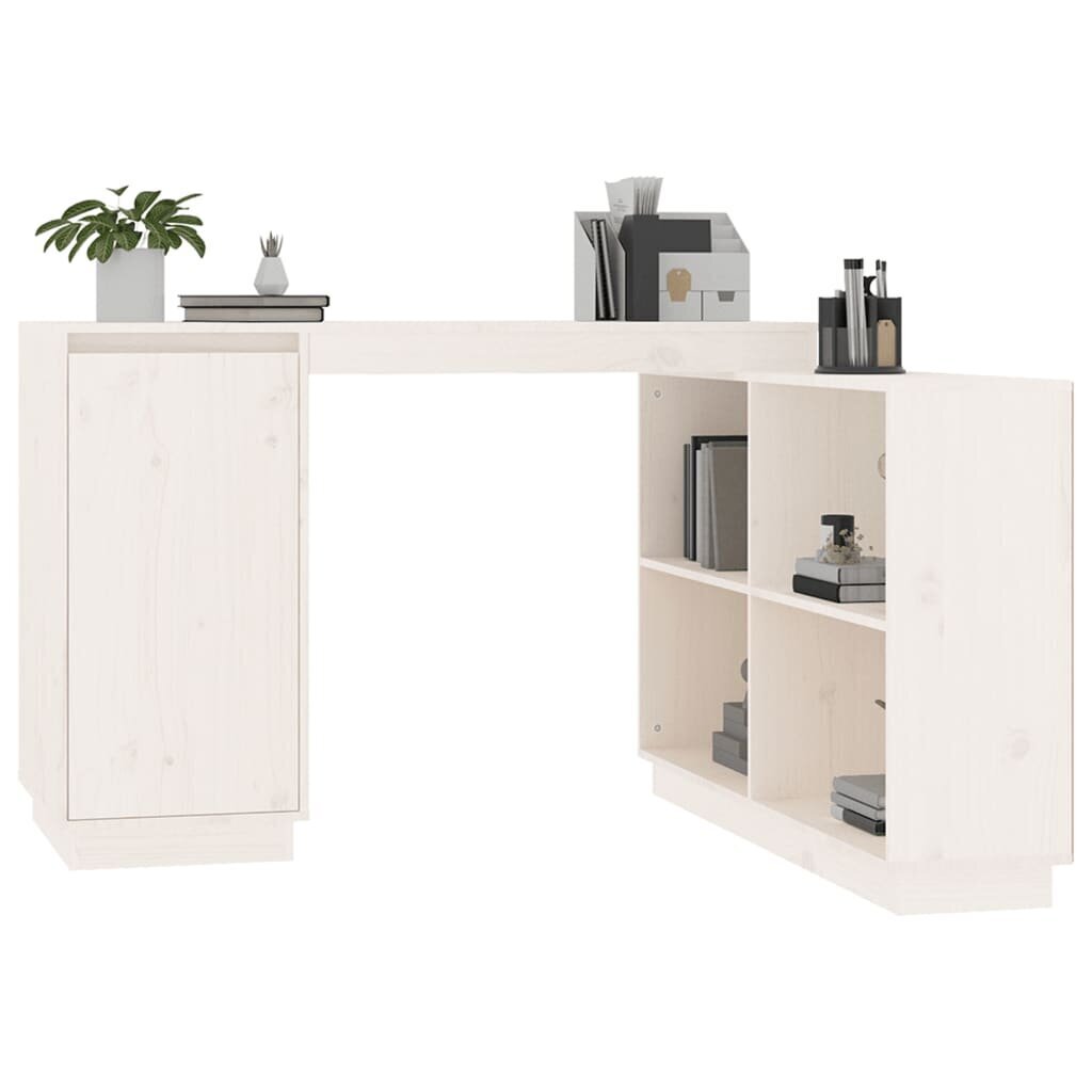 vidaXL Työpöytä valkoinen 110x50x75 cm mänty hinta ja tiedot | Tietokonepöydät ja työpöydät | hobbyhall.fi
