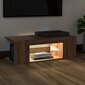 vidaXL TV-taso LED-valoilla ruskea tammi 90x39x30 cm hinta ja tiedot | TV-tasot | hobbyhall.fi