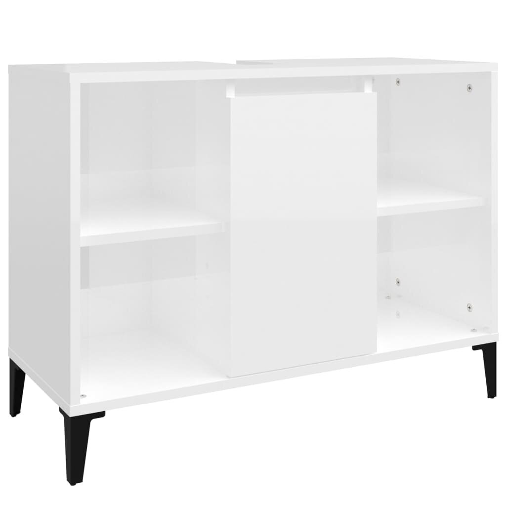 vidaXL Pesuallaskaappi korkeakiilto valkoinen 80x33x60 cm hinta ja tiedot | Kylpyhuonekaapit | hobbyhall.fi
