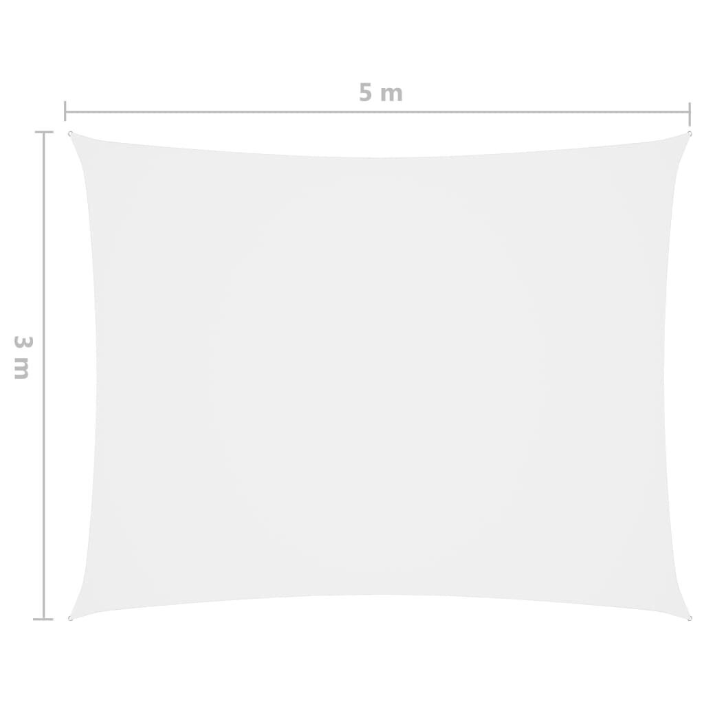 vidaXL Aurinkopurje Oxford-kangas suorakaide 3x5 m valkoinen hinta ja tiedot | Aurinkovarjot ja markiisit | hobbyhall.fi