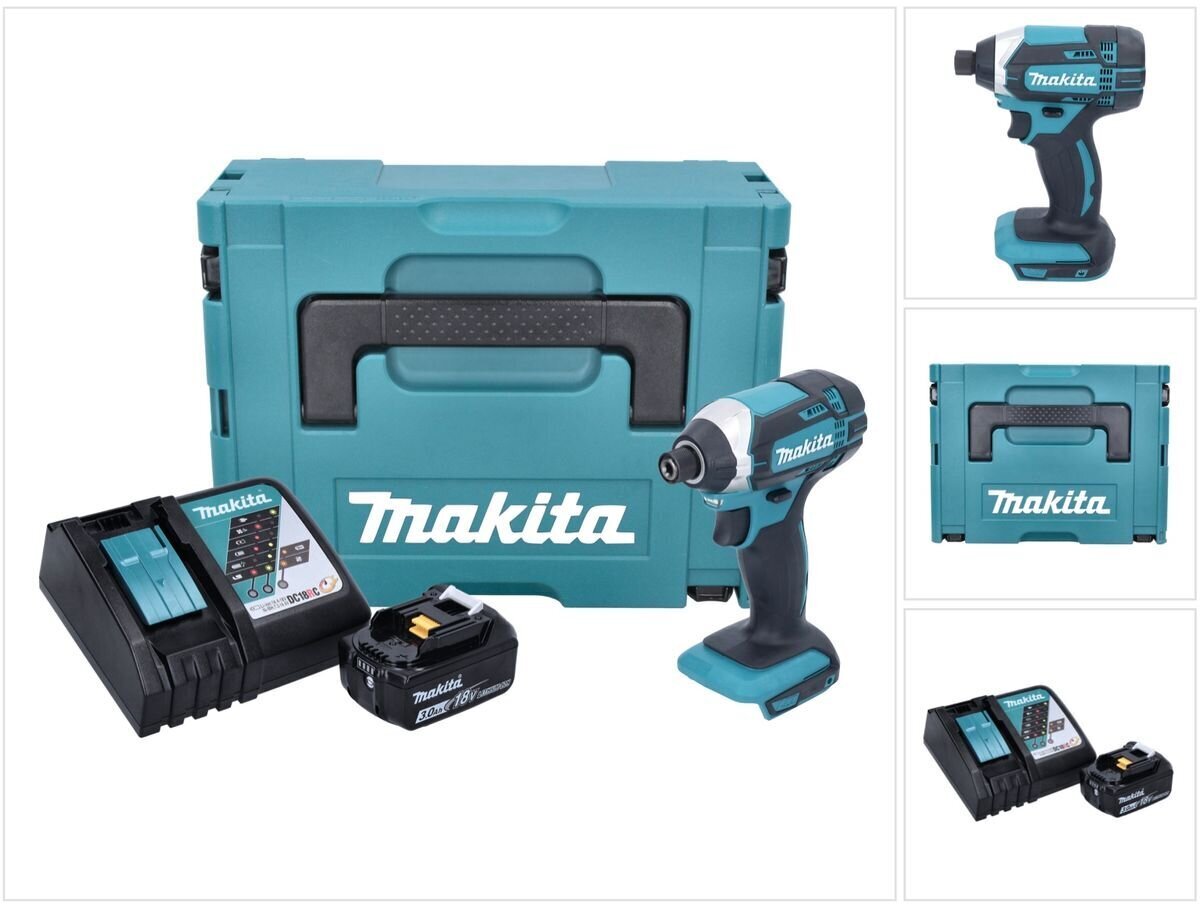 Makita DTD 152 RFJ akkuiskuväännin 1/4" 18V 165Nm + 2x akkua 3,0Ah + laturi Makpac hinta ja tiedot | Akkuporakoneet ja ruuvinvääntimet | hobbyhall.fi