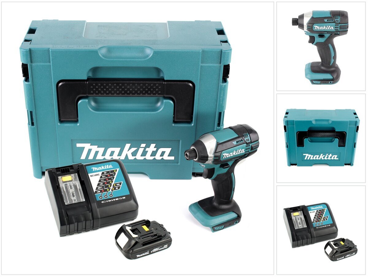 Makita DTD 152 Y1J 18V Li-Ion akkuiskunväännin Makpac + 1x BL 1815 N 1,5 Ah litiumioniakku - ilman laturia ​ hinta ja tiedot | Akkuporakoneet ja ruuvinvääntimet | hobbyhall.fi