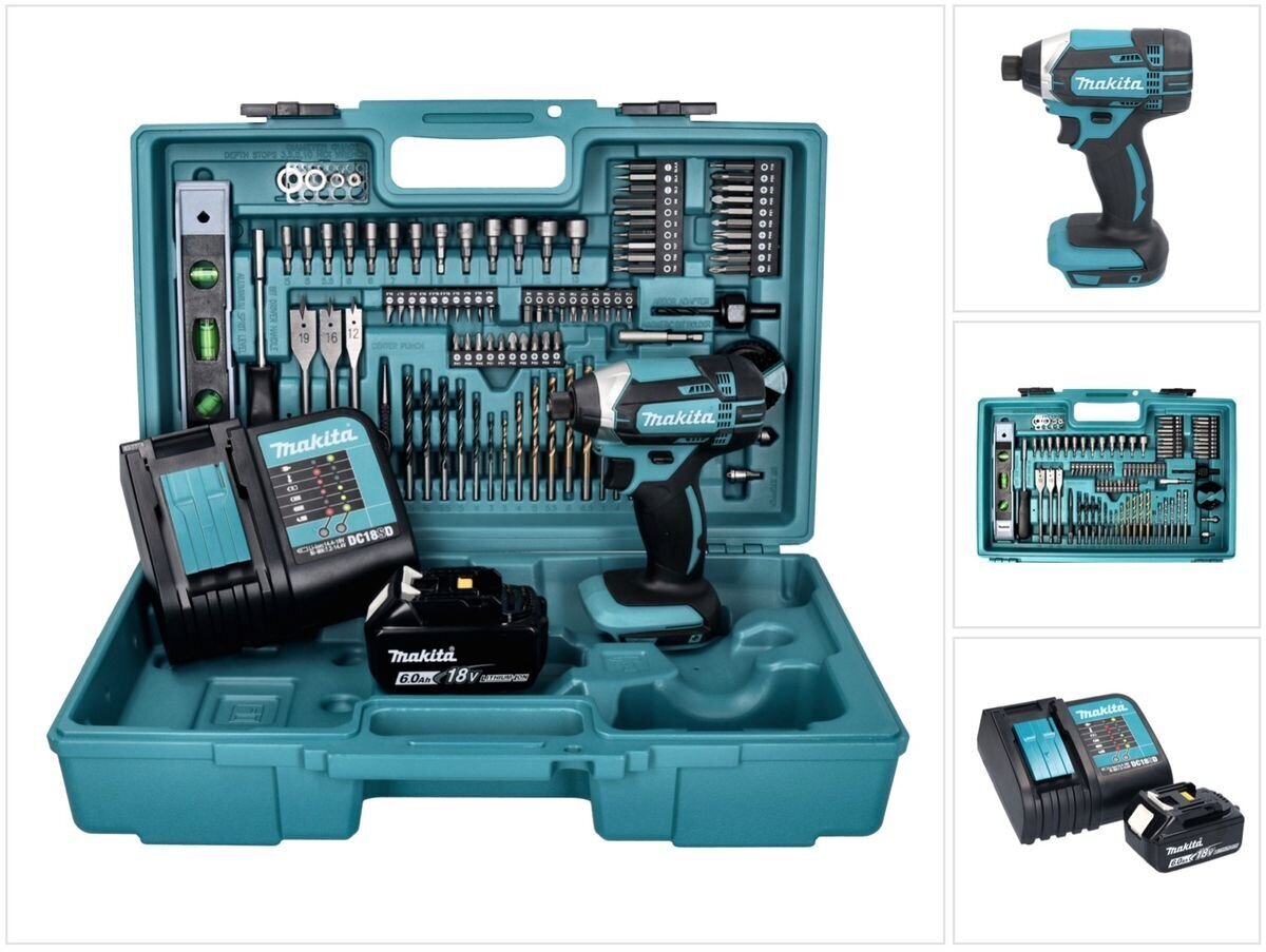 Makita DTD 152 RM1 akkuiskunväännin 18 V 165 Nm + 1x akku 4,0 Ah + laturi hinta ja tiedot | Akkuporakoneet ja ruuvinvääntimet | hobbyhall.fi