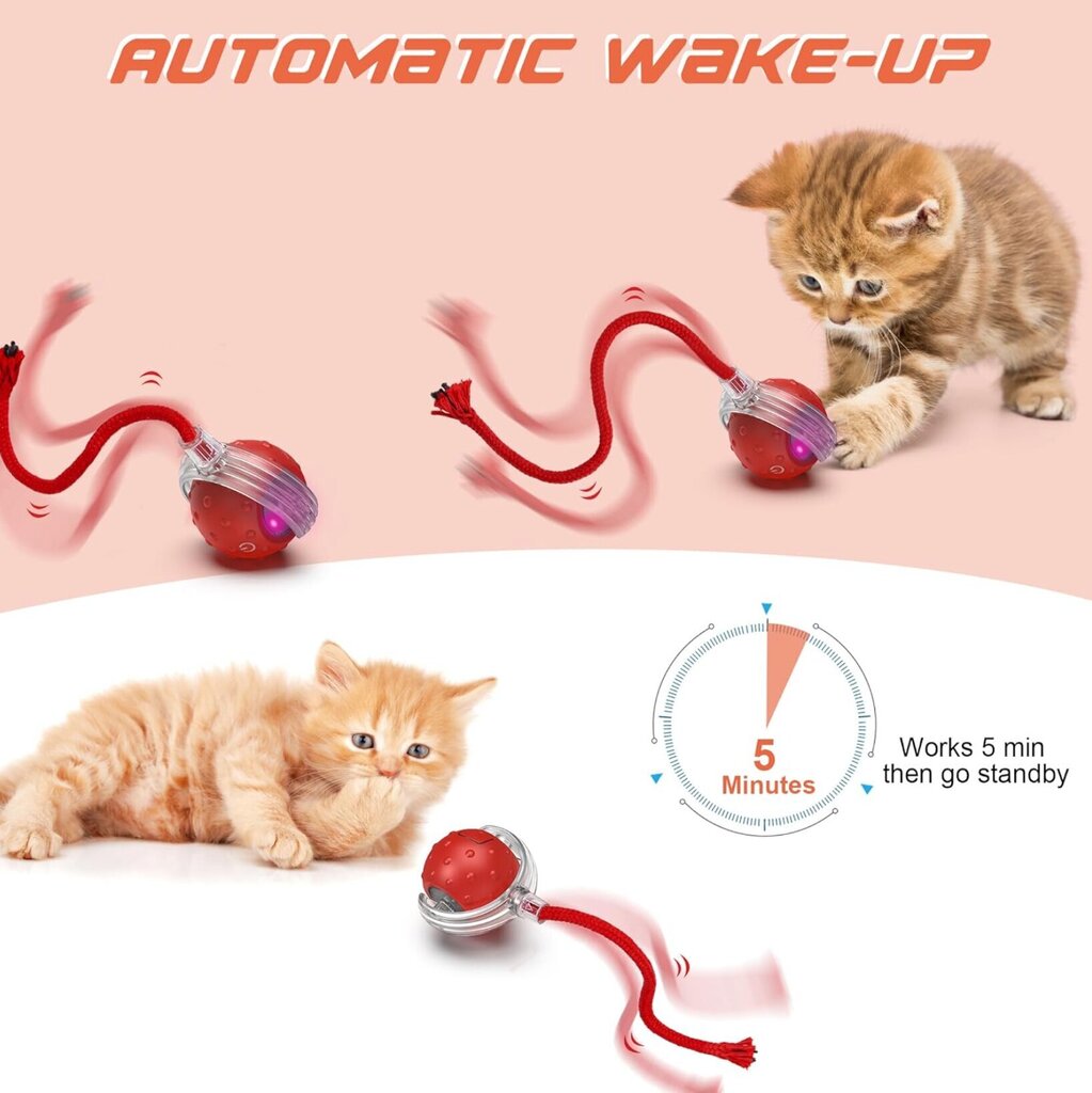 Interaktiivinen älykäs lelu kissoille pallo Smart Cat Ball Red hinta ja tiedot | Kissan lelut | hobbyhall.fi