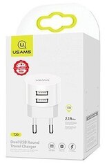 Usams T20 matka-USB-laturi + USB-C-kaapeli, valkoinen hinta ja tiedot | Puhelinkaapelit | hobbyhall.fi