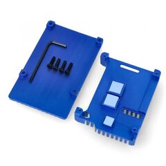 Raspberry Pi 4B alumiinijäähdytin - sininen laatikko hinta ja tiedot | Mikrokontrollerit | hobbyhall.fi