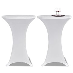 vidaXL Seisovan pöydän päällyste Ø80 cm valkoinen venyvä 4 kpl hinta ja tiedot | Pöytäliinat, tabletit ja lautasliinat | hobbyhall.fi