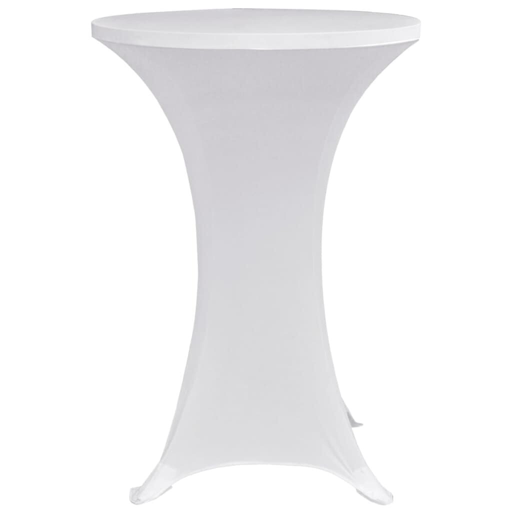 vidaXL Seisovan pöydän päällyste Ø80 cm valkoinen venyvä 4 kpl hinta ja tiedot | Pöytäliinat, tabletit ja lautasliinat | hobbyhall.fi