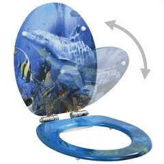 vidaXL WC-istuin soft close kannella MDF delfiinikuosi hinta ja tiedot | WC-istuimen lisätarvikkeet | hobbyhall.fi