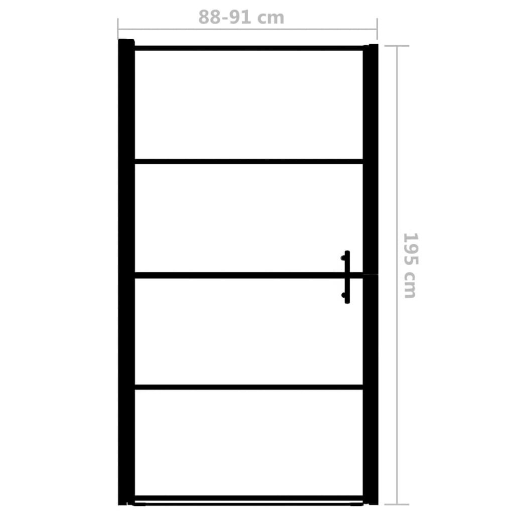 vidaXL Suihkuovi karkaistu lasi 91x195 cm musta hinta ja tiedot | Suihkuseinät ja -ovet | hobbyhall.fi