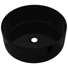 vidaXL Keraaminen pesuallas pyöreä 40x15 cm musta hinta ja tiedot | Pesualtaat | hobbyhall.fi