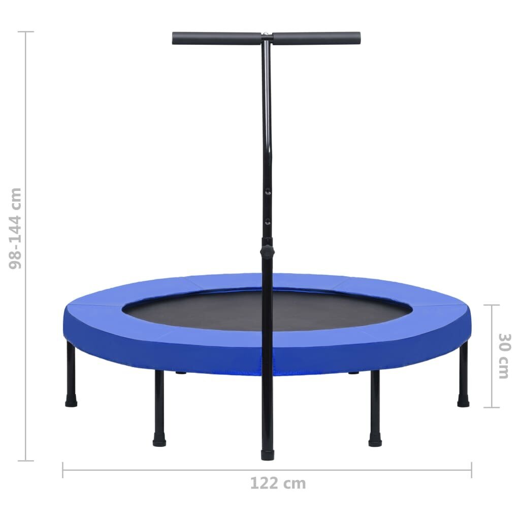 vidaXL Fitness trampoliini kahvalla ja turvatyynyllä 122 cm hinta ja tiedot | Fitness-trampoliinit | hobbyhall.fi