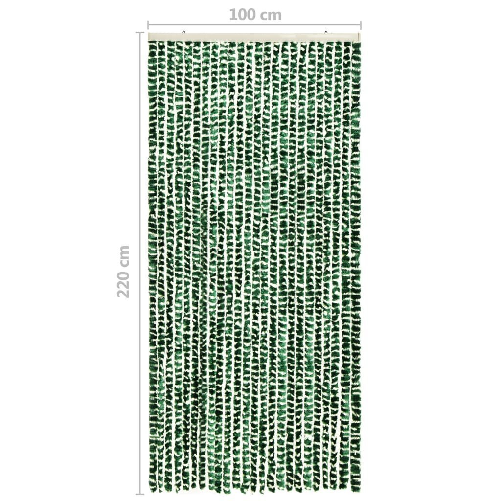 vidaXL Hyönteisverho vihreä ja valkoinen 100x220 cm Chenille hinta ja tiedot | Hyttysverkot | hobbyhall.fi