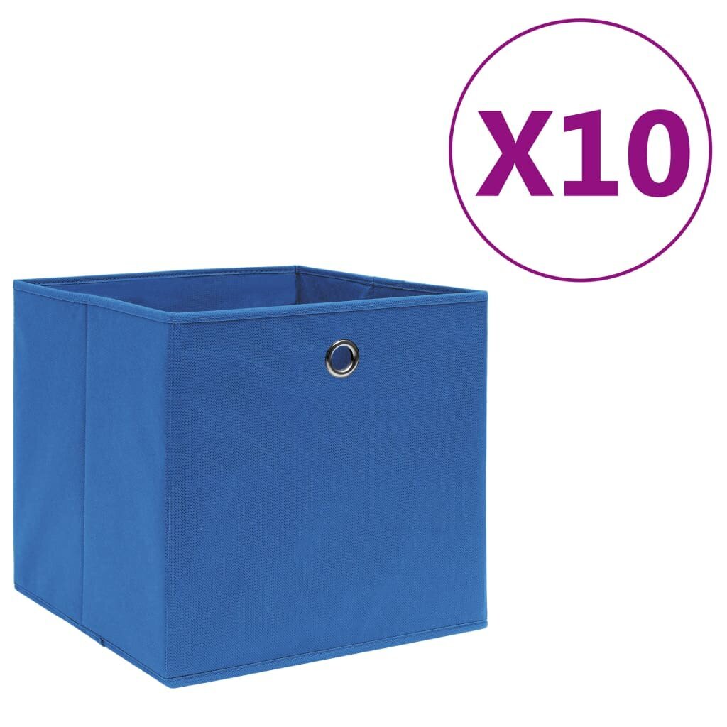 vidaXL Säilytyslaatikot 10 kpl kuitukangas 28x28x28 cm sininen hinta ja tiedot | Säilytyslaatikot ja -korit | hobbyhall.fi
