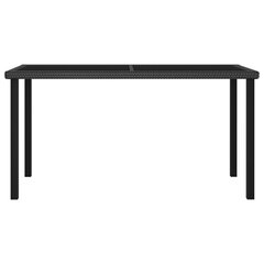 vidaXL Puutarhan ruokapöytä musta 140x70x73 cm polyrottinki hinta ja tiedot | Puutarhapöydät | hobbyhall.fi