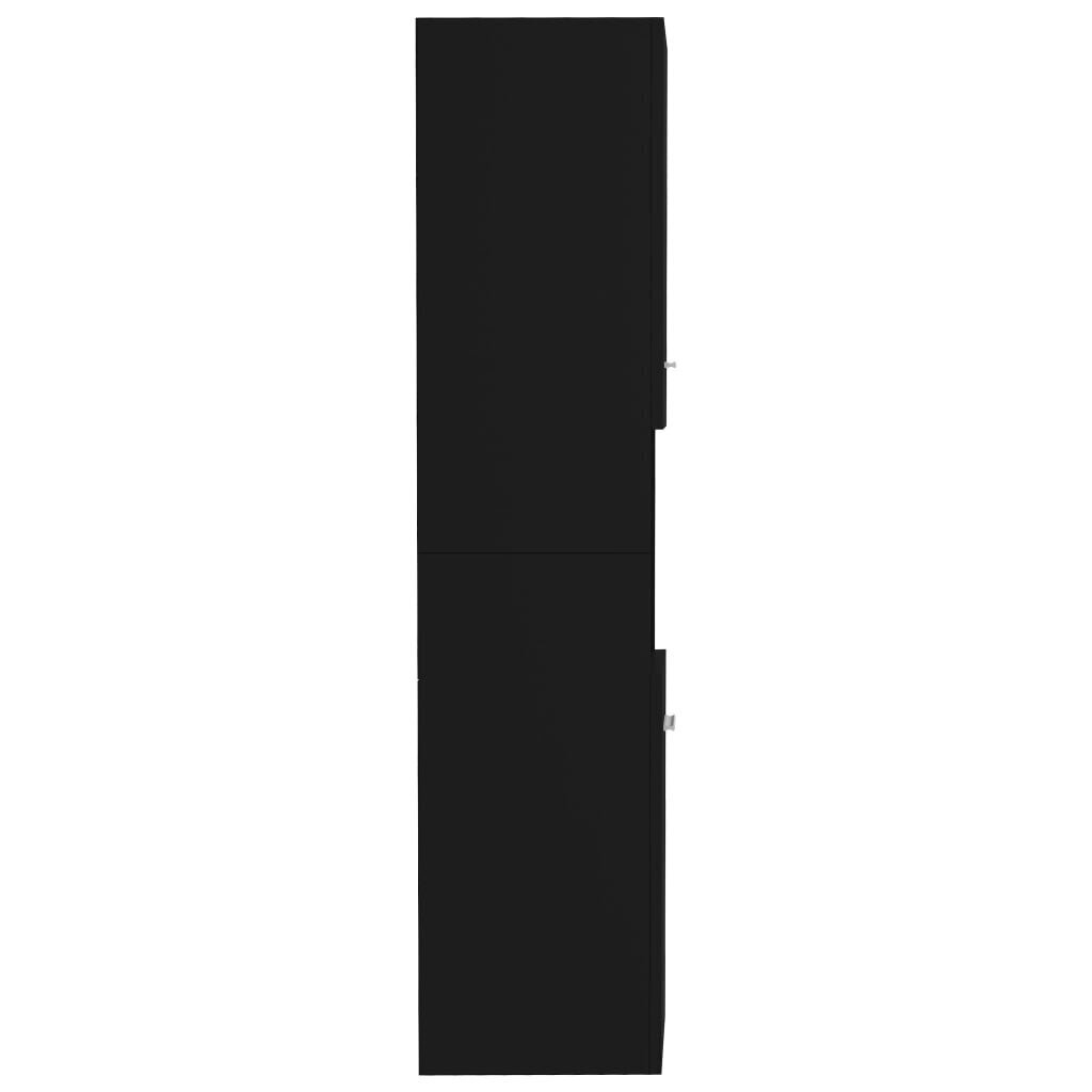 vidaXL Kylpyhuonekaappi musta 30x30x130 cm lastulevy hinta ja tiedot | Kylpyhuonekaapit | hobbyhall.fi