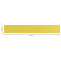 vidaXL Parvekkeen suoja keltainen 75x500 cm HDPE hinta ja tiedot | Aurinkovarjot ja markiisit | hobbyhall.fi