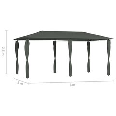 vidaXL Huvimaja sivuseinillä 3x6x2,6 m antrasiitti 160 g/m² hinta ja tiedot | Puutarhapaviljongit | hobbyhall.fi